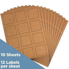 Product & Container Labels – Square – 2 x 2 – Brown Kraft – 120/Pack
