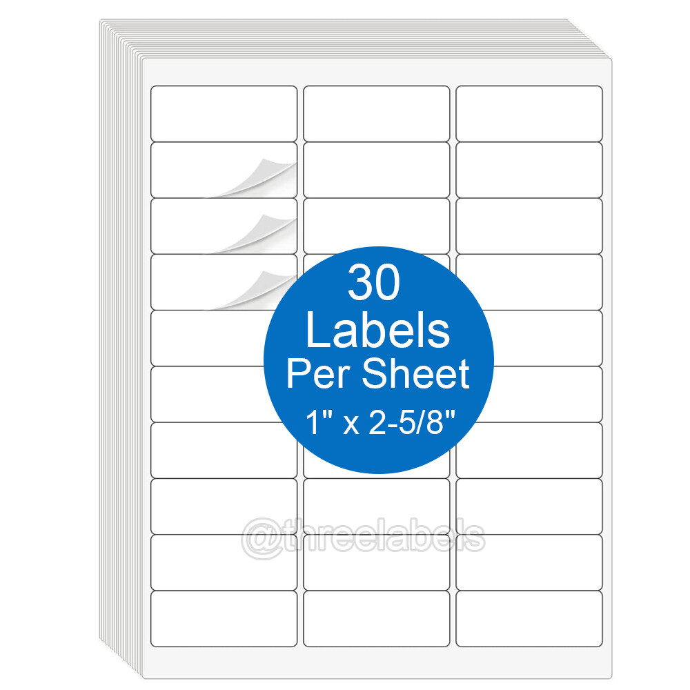 1″ x 2-5/8″ Address Labels Sticker Paper for Laser/Ink Jet Printer 2.625 x 1 US