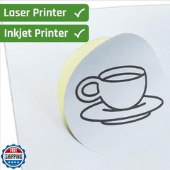 40 Sheets – 2.5 inch Round Circle Labels, White Printable Stickers for Laser/