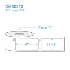12 Rolls 2-1/8″ x 4″(54mm x 101mm) Direct Thermal Labels Compatible with DYMO…