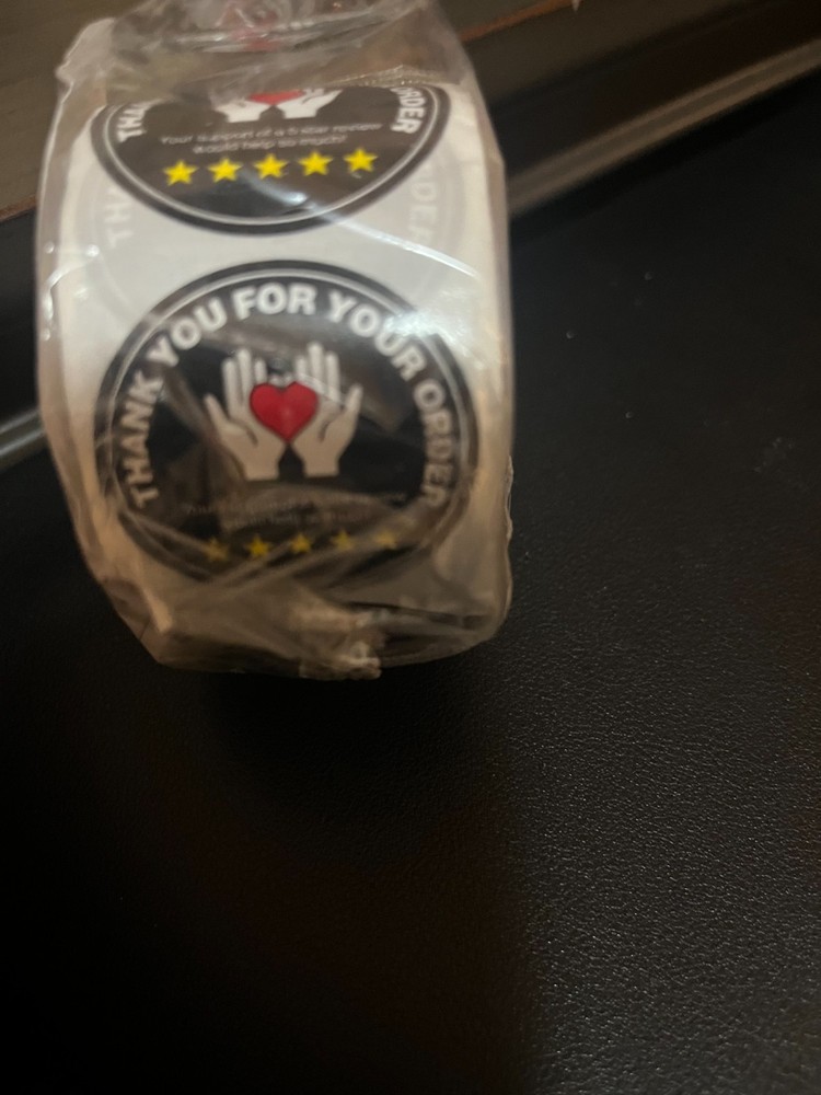 500 Pcs 1.5×1.5 inch Thank You for Your Order Stickers 5 Star Review