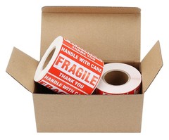 4 Rolls 2″x3″ Fragile Stickers 500 Per Roll Handle with Care Thank You Labels