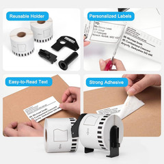 Continuous Label Tape Paper Roll 62mm x 100ft Compatible Brother QL Printer Use
