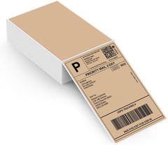 Brown 4″x6″ Direct Thermal Shipping Labels, Commercial Grade Permanent Adhesi…