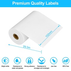 5Rolls Continuous Paper Labels for Brother 102mm×29.3m RD-M01U5 Direct Thermal