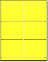 Yellow 1200 Shipping Address / Amazon FBA / 6 Per Sheet 6UP 4″x3.33″ 200 Sheets