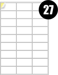 A4 Label Paper 27 Labels Per Sheet, Self Adheisve Stickers – 100 Sheets Per Box