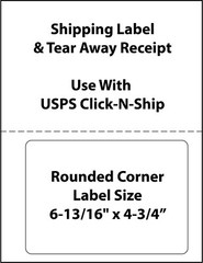 25 Laser /Ink Jet Labels Click-N-Ship with Tear Off Receipt -Perfect for USPS!