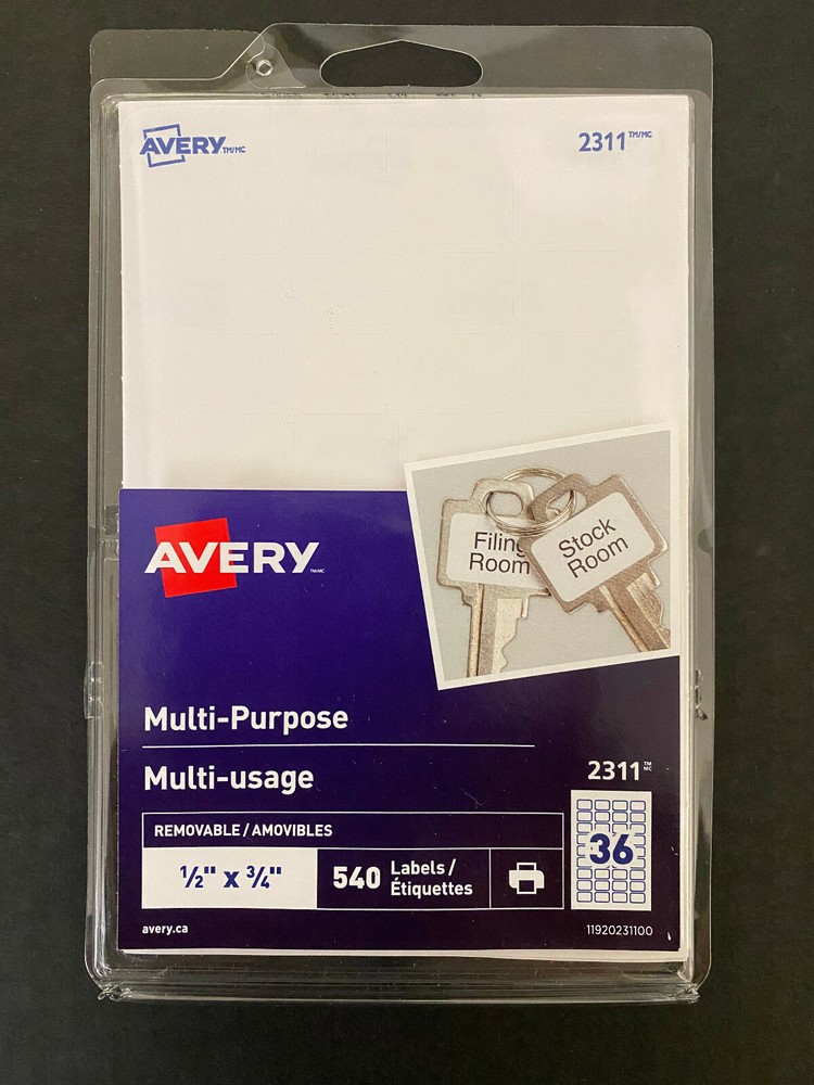 Avery – Small Multi-Purpose Removable Labels | 540 count |  0.5″ x 0.75″ size 