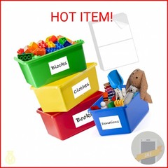 150 Pcs Labels for Storage Bins, 6 X 4 Inch Removable Tear Resistant No Residue