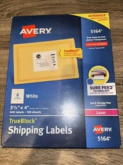 Avery TrueBlock Shipping Labels, Sure Feed Technology, Permanent Adhesive