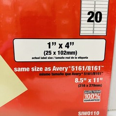 STAPLES WHITE ADDRESS LABELS 1″ x 4 100 SHEETS TOTALLING 2000
