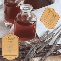100 Pcs Kraft Homemade Vanilla Extract Stickers 2.2 * 1.5 Inch Vanilla Instru…