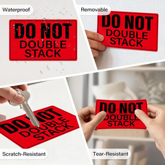 500 Pcs Do Not Double Stack Labels for Shipping Handling 3″ x 5″ Warning Stic…