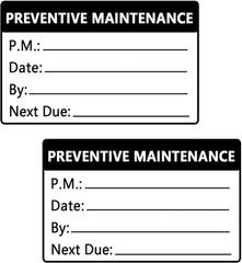 Preventative Maintenance Stickers,3X2 Inch Adhesive Vinyl Labels,200 Pcs per Pac