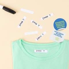 Writable Iron on Name Tags for Clothing Personalized Labels Precut 2”x0.38”