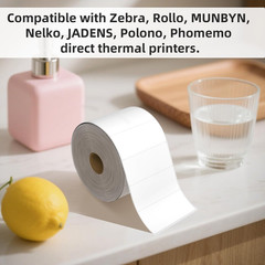 2X1 Thermal Labels, Roll of 1000 Pink Thermal Printer Labels for Shipping