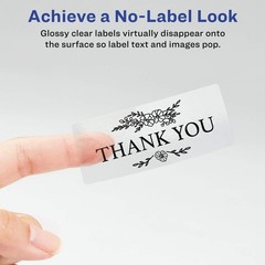 Printable Address Labels, Glossy Clear 1″ x 2-5/8″, 300 Blank Mailing Labels for