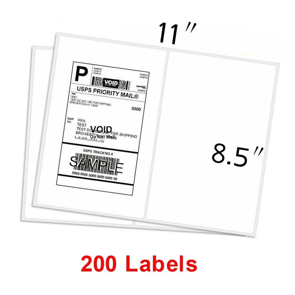 200-5000 Half Sheet Shipping Labels Page 8.5×5.5 Self Adhesive Round 2 Per Sheet