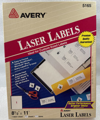 Avery Labels 5165, Full Sheet Label, Custom Size, 77 Labels, 77 Sheets OPEN BOX