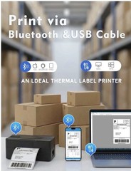 FORC Portable Thermal 4×6 Printer for Shipping Labels, Bluetooth and USB
