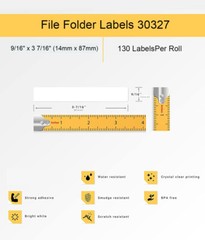 5PK Thermal Paper For Dymo 30327 LabelWriter 300 1-up File Folder Labels 130P/R