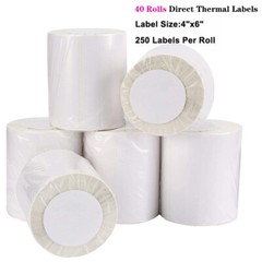 40 Rolls 4×6 Direct Thermal Labels 250/Roll For Zebra 2844 ZP-450 ZP-500 ZP-505