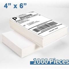 4×6 Fanfold Thermal Address Shipping Labels For Zebra 2844 & Rollo – 1000 Labels