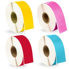 DYMO LW 30252 Address Labels – 24 Rolls – 6 each YELLOW RED PINK BLUE – FAST !!!