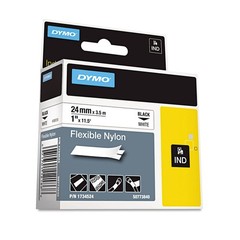 DYMO 1734524 Rhino 1″ x 11.5′ Nylon Label Tape – White/Black Print (1-Roll) New