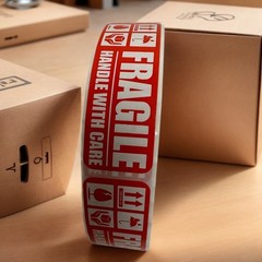1 Roll 1000 “FRAGILE” Handle With Care Stickers Label Easy Peel To Apply 1 x 3in