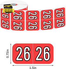 2026 Year Stickers, 500 Pcs File Folder Labels Self Adhesive 3/4″ X 1-1/2″ Chart