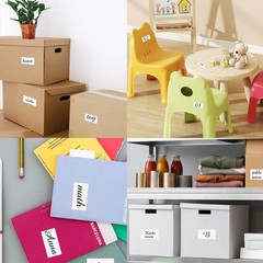 STARLIBOO Colored Labels Stickers 3 x 2 Inch, Removable Rectangle Moving Labels