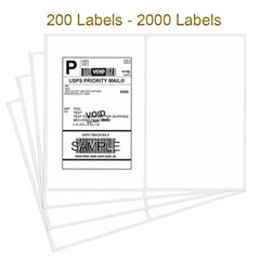 200 – 2000 Mailing Shipping Labels 8.5×5.5 Round Corner Half Sheet Self Adhesive