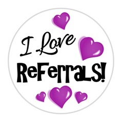 “I Love Referrals” Labels / Stickers / Seals – Multiple Sizes 1″, 1.5″, 2″, 2.5″