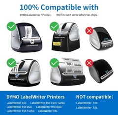 12 Rolls 500 per roll Multipurpose Labels Compatible For Dymo 30336 1” X 2 1/8”