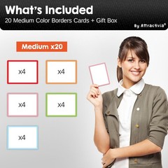 Attractivia Dry Erase Magnetic Labels 3.7 x 2.8 in, Color Borders, Medium Dry…