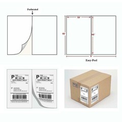 1000 Half Self Shipping Labels 8.5″x5.5″ Blank Self Adhesive Sticker 2 Per Sheet
