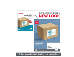NEW 50ct White Office Depot Inkjet/Laser Shipping Labels, Rectangle, 5.5″ x 8.5″