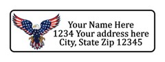 400 Bald Eagle Personalized Return Address Labels. 1/2 inch by 1 3/4 inch