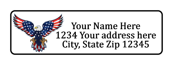 800 Bald Eagle Personalized Return Address Labels. 1/2 inch by 1 3/4 inch