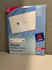 Avery White Mailing Labels 1″ x 4″ -500 Labels #5261