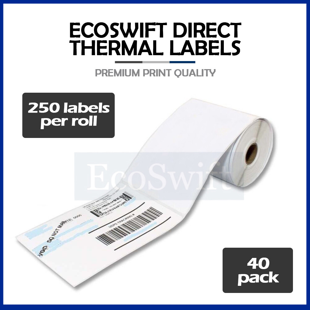 40 Rolls EcoSwift 250 4 x6 Zebra 2844 Eltron Direct Thermal Printer 10000 Labels