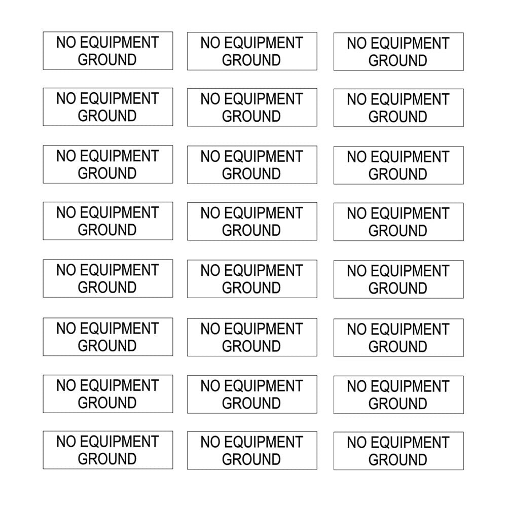 NO Equipment Ground Protected Outlet Receptacle Plates Label Sticker Decal Bl…