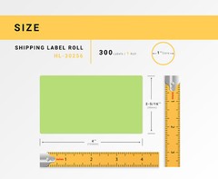 DYMO LW 30256 COLOR Large Direct Thermal GREEN Shipping Labels – (1) Roll of 300