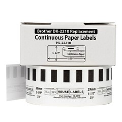Non-OEM Fits BROTHER DK-2210 Continuous Labels – (4) Rolls of 100′ + (1) FRAME