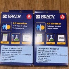 Brady 142807 Label Sign Printable Label Vinyl Gloss Black/White .50” x21′ 2 pack
