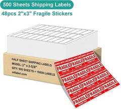 Bulk Shipping Labels – 1″ x 2-5/8″ – 15,000 Count + Bonus