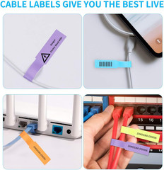 White Cable Labels, 300 Premium Wire Label Tags for Electronics, Printable Cord