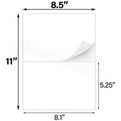 Premium Shipping Labels 8.5×5.5 Half Sheet Straight Corner Blank Self Adhesive